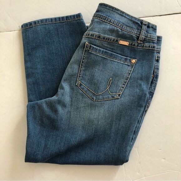 WOMEN'S JEANS DEMIN SKINNY LEG REGULAR FIT CROP SIZE 10P INC DEMIN 5 POCKETS - Picture 9 of 11